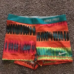 Nike pro tie dye shorts